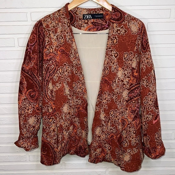 Zara Other - Zara Moroccan Inspired Paisley Printed Quilted Kimono , Women’s Size Medium